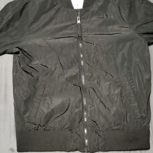 Black hollister bomber jacket